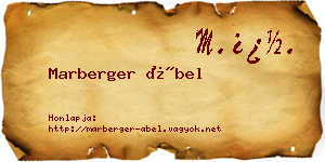 Marberger Ábel névjegykártya